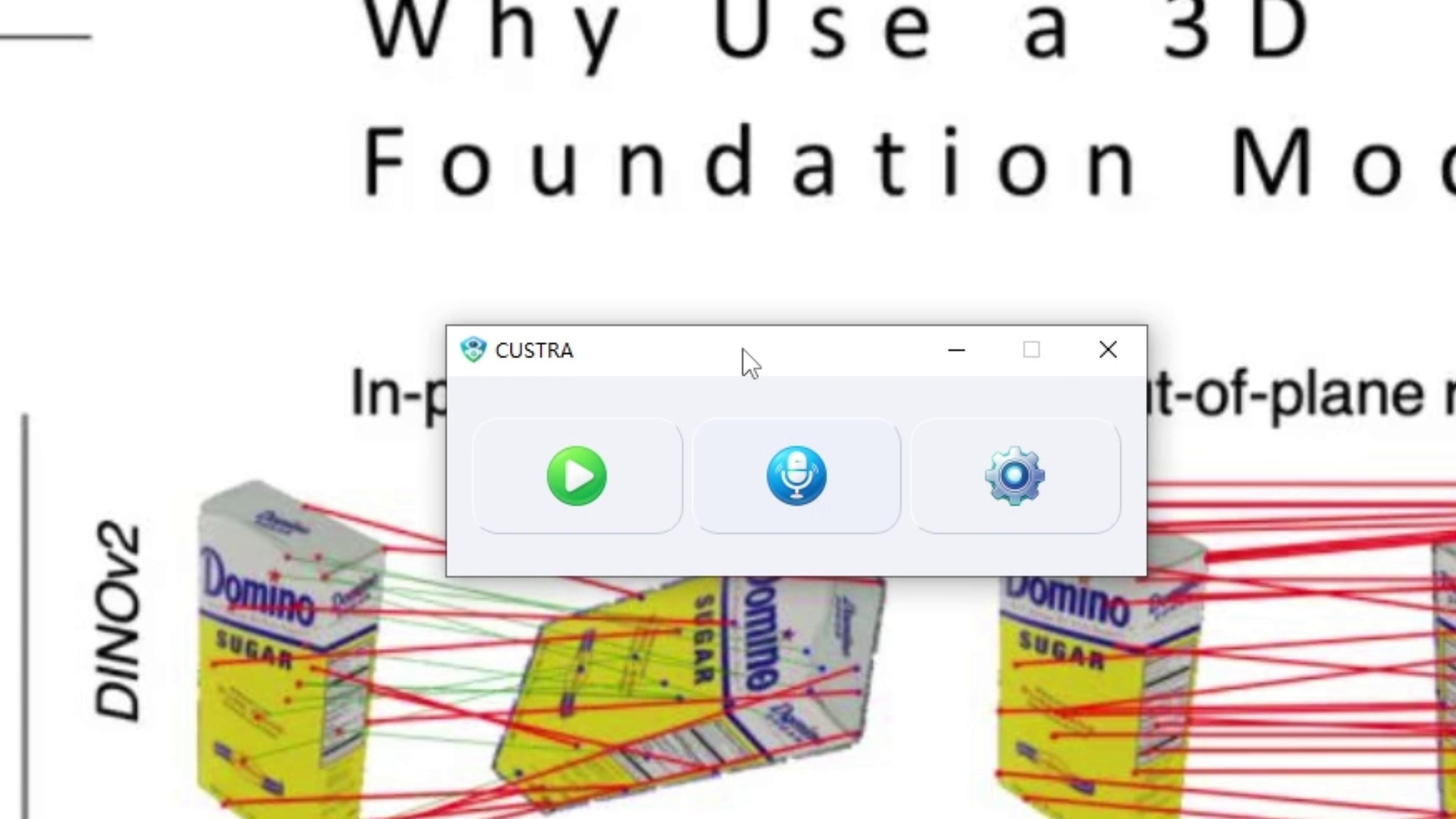 CUSTRA software interface